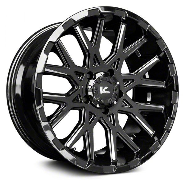 V-Rock Off-Road Wheels Tundra Recoil Gloss Black Milled 6-Lug Wheel ...