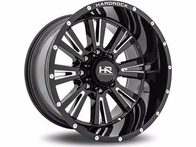 Hardrock Offroad Spine Xposed Gloss Black Milled 6-Lug Wheel; 20x10; -19mm Offset (2024 Tacoma)