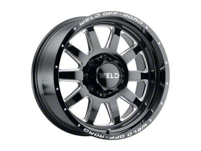 Weld Off-Road Stealth Gloss Black Milled 6-Lug Wheel; 20x9; 0mm Offset (16-24 Titan XD)