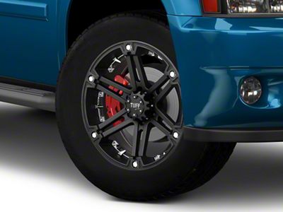 Tuff A.T. T01 Flat Black with Chrome Inserts 6-Lug Wheel; 20x9; 10mm Offset (04-15 Titan)