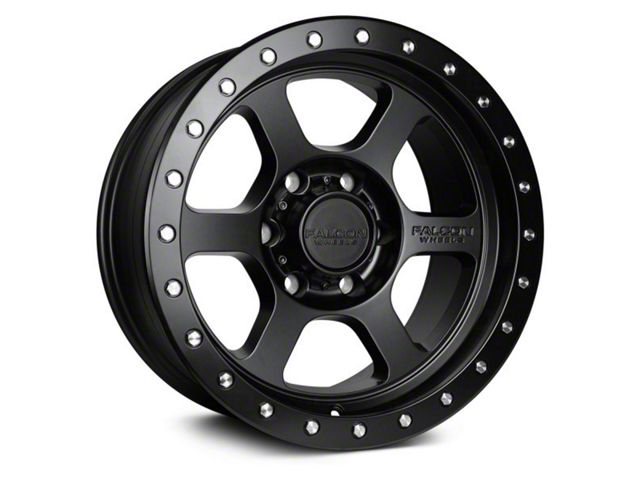 Falcon Wheels T1 Series Full Matte Black 6-Lug Wheel; 18x9; 0mm Offset (17-24 Titan)