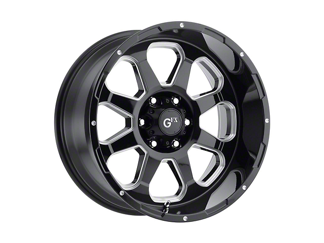 G-FX TR-10 Gloss Black Milled 6-Lug Wheel; 20x10; -24mm Offset (16-23 Titan XD)
