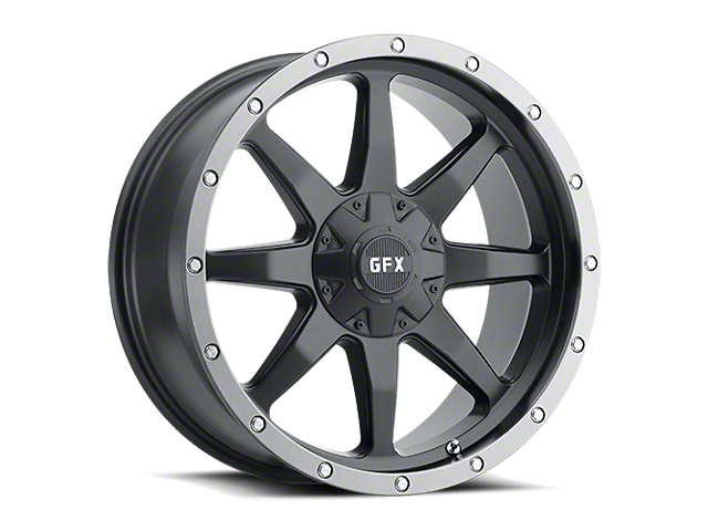 G-FX TR-14 Matte Black with Gray Ring 6-Lug Wheel; 20x9; 12mm Offset (07-14 Tahoe)