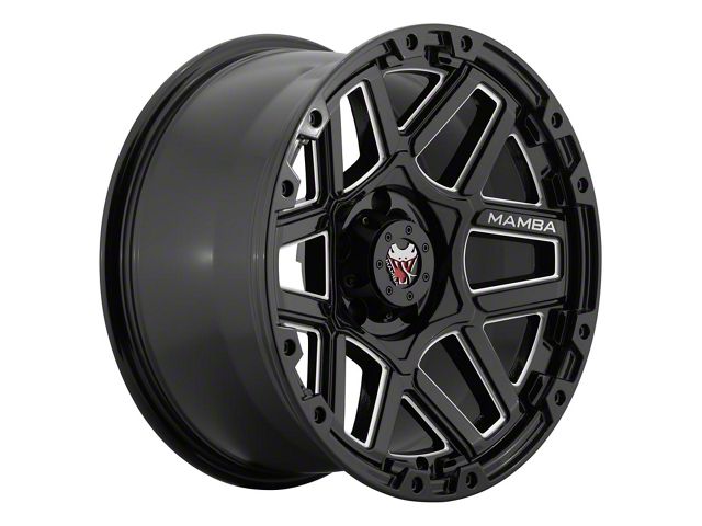 Mamba Offroad Wheels Type M23 Gloss Black Machined 6-Lug Wheel; 18x9; 12mm Offset (16-24 Titan XD)