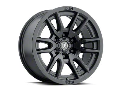 ICON Alloys Vector 6 Satin Black 6-Lug Wheel; 17x8.5; 0mm Offset (2024 Tacoma)