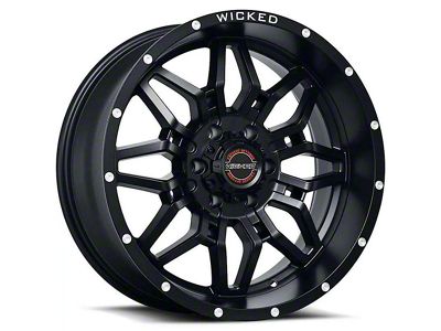 Wicked Offroad W909 Gloss Black Milled 6-Lug Wheel; 20x10; -24mm Offset (16-24 Titan XD)