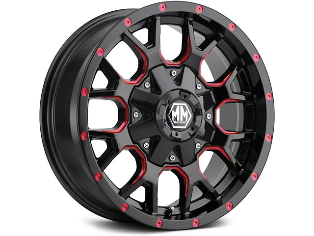 Mayhem Wheels Warrior Black with Prism Red 6-Lug Wheel; 20x9; 0mm Offset (07-14 Tahoe)