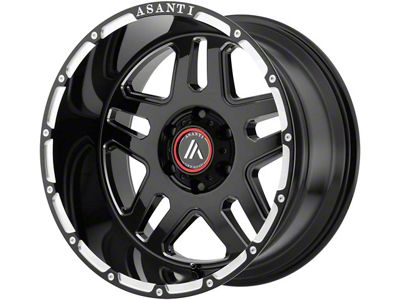 Asanti Enforcer Gloss Black Milled 6-Lug Wheel; 20x9; 18mm Offset (21-24 Bronco, Excluding Raptor)