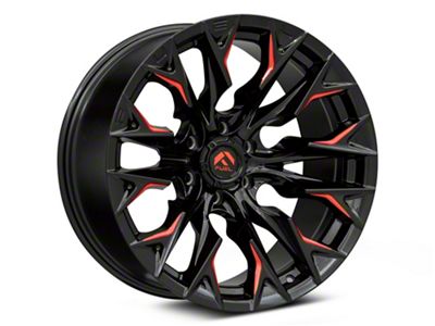 Fuel Wheels Flame Gloss Black Milled with Red Accents 6-Lug Wheel; 20x9; 20mm Offset (21-23 Bronco, Excluding Raptor)