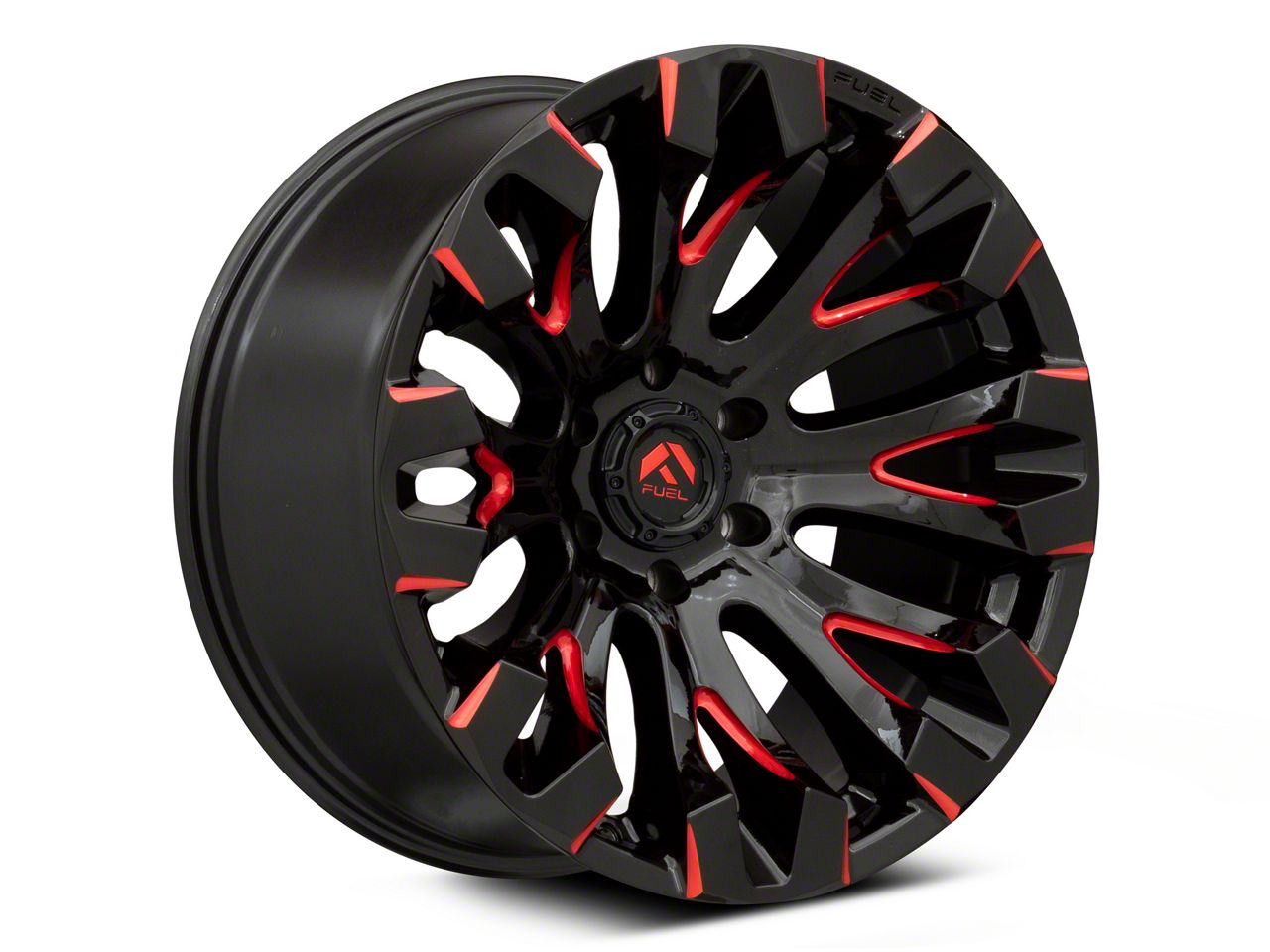 Fuel Wheels Ram 1500 Quake Gloss Black Milled With Red Accents 6 Lug Wheel 20x10 18mm Offset 4030