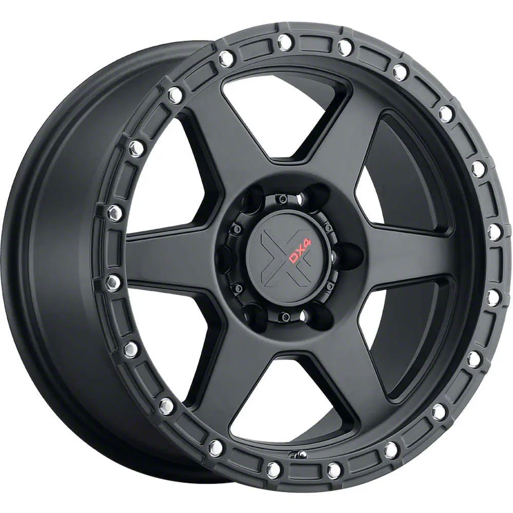 DX4 Wheels Sierra 1500 RECON Flat Black 6-Lug Wheel; 18x9; 1mm Offset ...