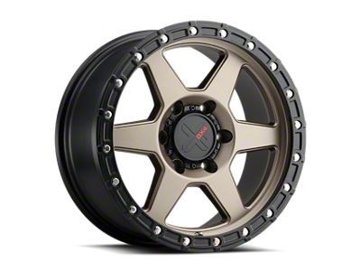 DX4 Wheels RECON Matte Bronze with Black Ring 6-Lug Wheel; 18x9; 18mm Offset (2024 Tacoma)