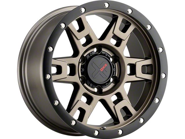 DX4 Wheels TERRAIN Matte Bronze with Black Ring 6-Lug Wheel; 18x9; 12mm Offset (10-24 4Runner)