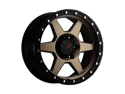 DX4 Wheels RECON Matte Bronze with Black Ring 6-Lug Wheel; 17x8.5; -6mm Offset (2024 Tacoma)