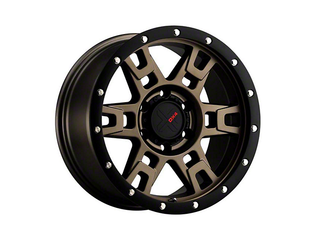 DX4 Wheels TERRAIN Matte Bronze with Black Ring 6-Lug Wheel; 17x8.5; -6mm Offset (10-23 4Runner)