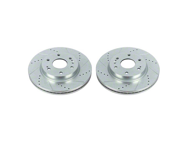 PowerStop Evolution Cross-Drilled and Slotted 6-Lug Rotors; Front Pair (19-23 Sierra 1500)