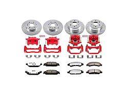 PowerStop Z36 Extreme Truck and Tow 6-Lug Brake Rotor, Pad and Caliper Kit; Front and Rear (14-18 Sierra 1500)