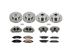 PowerStop OE Replacement 6-Lug Brake Rotor, Pad and Caliper Kit; Front and Rear (14-18 Sierra 1500)