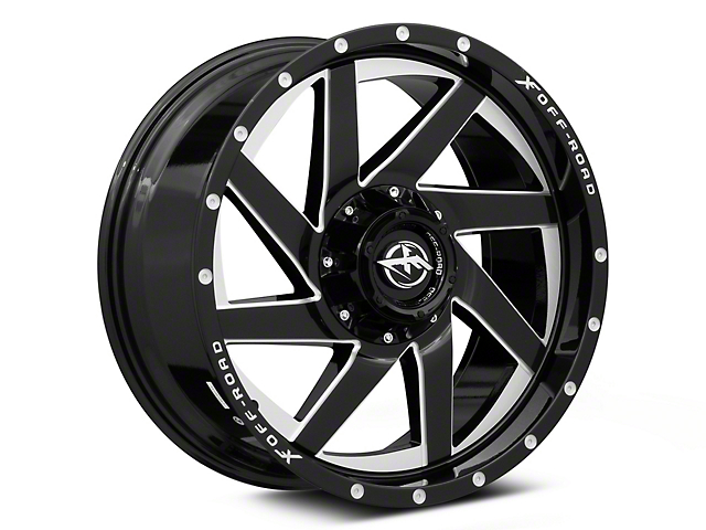 XF Offroad XF-205 Gloss Black Milled 6-Lug Wheel; 20x9; 0mm Offset (07-14 Tahoe)