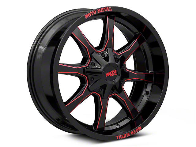 Moto Metal MO970 Gloss Black Milled with Red Tint 6-Lug Wheel; 20x9; 0mm Offset (07-14 Tahoe)