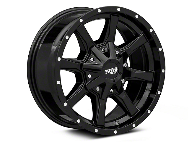 Moto Metal MO970 Gloss Black with Milled Lip 6-Lug Wheel; 20x10; 12mm Offset (05-15 Tacoma)