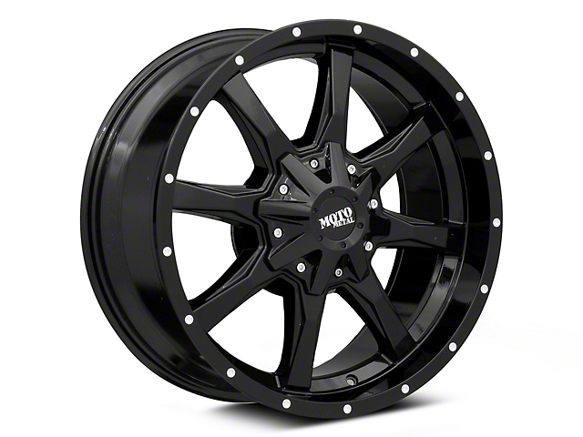 Moto Metal MO970 Gloss Black with Milled Lip 6-Lug Wheel; 20x9; 12mm Offset (07-14 Tahoe)