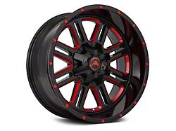 American Off-Road Wheels A106 Gloss Black Milled with Red Tint 6-Lug Wheel; 20x12; -44mm Offset (19-22 Sierra 1500)