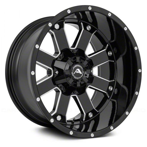 American OffRoad Wheels Tundra A108 Gloss Black Milled 6Lug Wheel