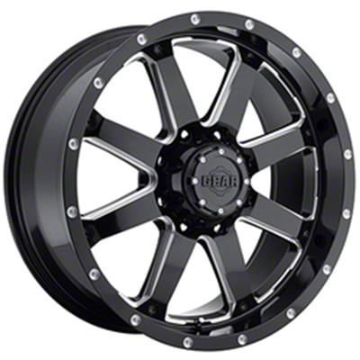 Gear Off-Road Bronco Big Block Gloss Black Milled 6-Lug Wheel; 18x9 ...