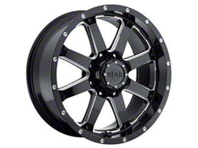Gear Off-Road Big Block Gloss Black Milled 6-Lug Wheel; 18x9; 18mm Offset (2024 Tacoma)