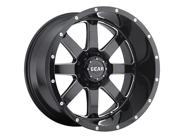 Gear Off-Road Big Block Gloss Black Milled 6-Lug Wheel; 20x12; -44mm Offset (04-15 Titan)