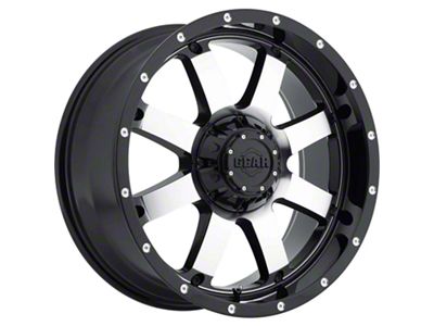 Gear Off-Road Big Block Gloss Black Machined 6-Lug Wheel; 20x9; 18mm Offset (2024 Tacoma)