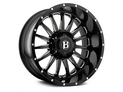 Ballistic Machete Gloss Black Milled 6-Lug Wheel; 22x12; -50mm Offset (2024 Tacoma)