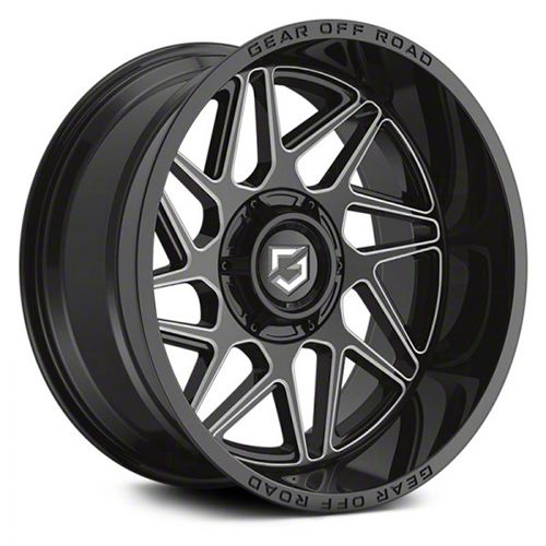 Gear Off Road Sierra 1500 Ratio Gloss Black Milled 6 Lug Wheel 22x12 44mm Offset A258667 07 7073