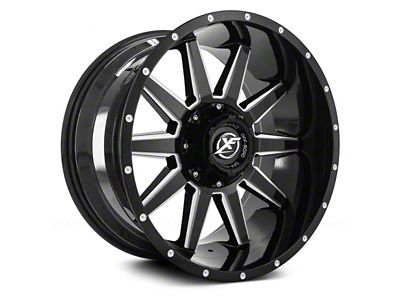 XF Offroad XF-219 Gloss Black Milled and Milled Dots 6-Lug Wheel; 18x9; 0mm Offset (22-24 Tundra)