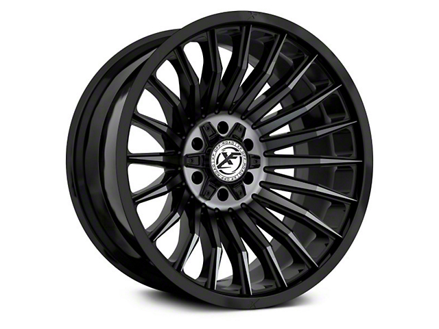 XF Offroad XF-231 Gloss Black Machined with Titanium Double Dark Tint 6-Lug Wheel; 20x10; -12mm Offset (07-14 Tahoe)