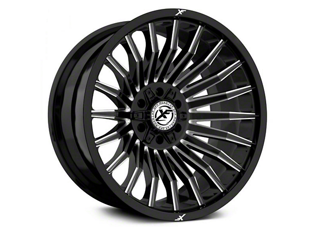 XF Offroad XF-231 Gloss Black Milled Logo 6-Lug Wheel; 20x9; 0mm Offset (07-14 Tahoe)