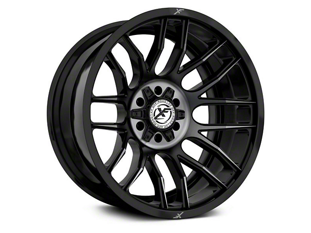 XF Offroad XF-232 Gloss Black Machined with Titanium Double Dark Tint 6-Lug Wheel; 20x9; 0mm Offset (07-14 Tahoe)