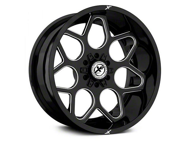 XF Offroad XF-233 Gloss Black Milled 6-Lug Wheel; 20x10; -12mm Offset (07-14 Tahoe)