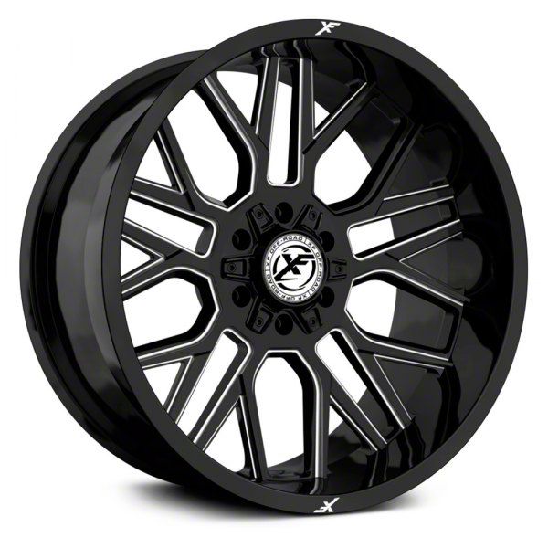 XF Offroad Tundra XF-235 Gloss Black Milled 6-Lug Wheel; 20x10; -12mm ...