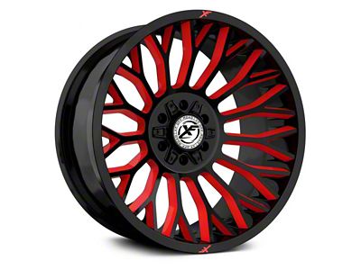 XF Offroad XF-237 Gloss Black with Red Windows 6-Lug Wheel; 20x10; -12mm Offset (22-24 Tundra)