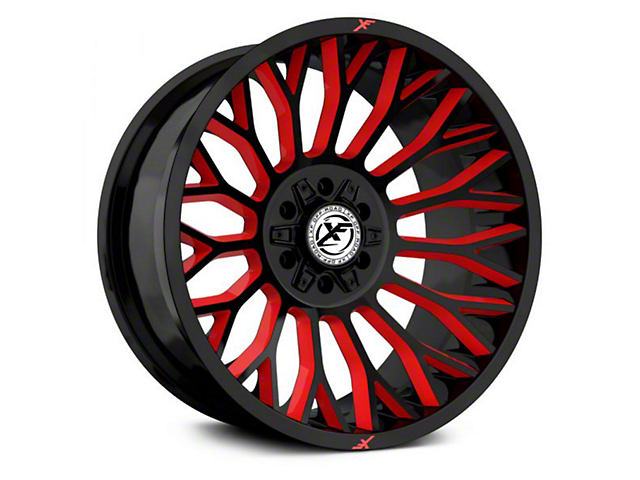 XF Offroad XF-237 Gloss Black with Red Windows 6-Lug Wheel; 20x9; 12mm Offset (99-06 Silverado 1500)