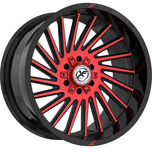 XF Offroad Tahoe XF-239 Gloss Black Red Machined 6-Lug Wheel; 20x10 ...