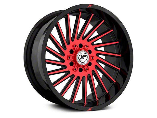 XF Offroad XF-239 Gloss Black Red Machined 6-Lug Wheel; 20x9; 12mm Offset (19-23 Silverado 1500)