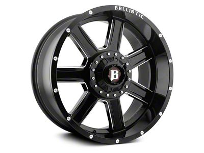 Ballistic Yukon Gloss Black Milled 6-Lug Wheel; 20x10; -24mm Offset (2024 Tacoma)