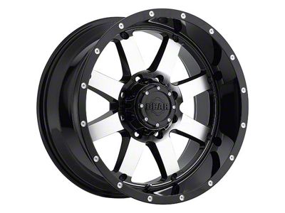 Gear Off-Road Big Block Gloss Black Machined 6-Lug Wheel; 17x9; 18mm Offset (2024 Tacoma)
