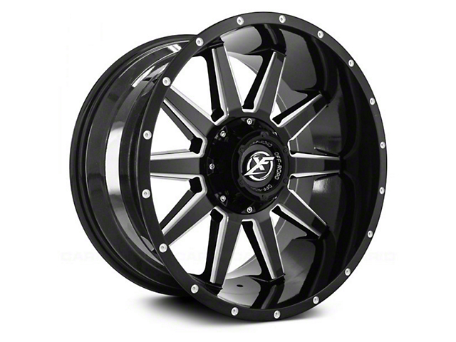 XF Offroad XF-219 Gloss Black Milled and Milled Dots 6-Lug Wheel; 17x9; 0mm Offset (07-14 Tahoe)