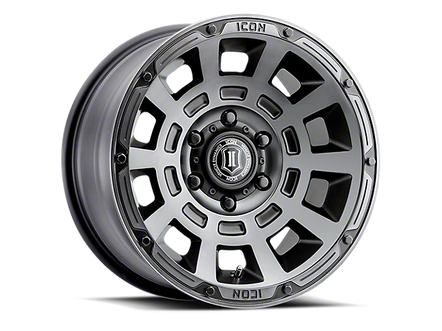 ICON Alloys Thrust Smoked Satin Black 6-Lug Wheel; 17x8.5; 25mm Offset (15-20 Yukon)