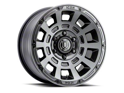 ICON Alloys Thrust Smoked Satin Black 6-Lug Wheel; 17x8.5; 25mm Offset (2024 Tacoma)