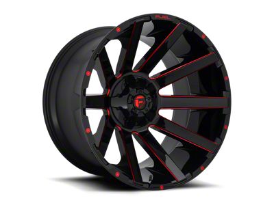 Fuel Wheels Contra Gloss Black Red Tinted Clear 6-Lug Wheel; 24x12; -44mm Offset (16-24 Titan XD)